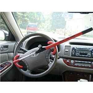 The Club Twin Hooks Steering Wheel Lock, Red Two keys